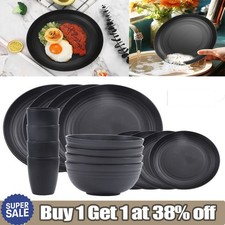 Black Dinnerware Bowl Plates