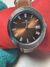 Rare Edox Disco Volante Swiss Precision Roman Dial Men's Watch 422-5200