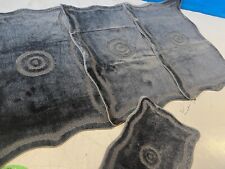 XROMANY WASHABLE GYPSY MATS 4 SETS NON SLIP THICK TARGET DESIGN SILVER GREY RUGS