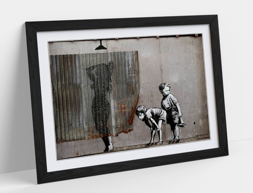 Banksy shower boys peeping - boys,