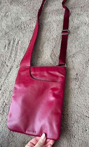 Radley red leather crossbody - red,