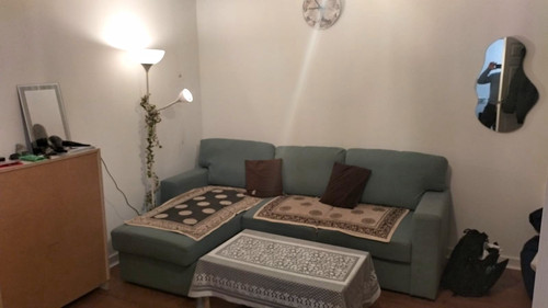 Green fabric corner sofa - fabric,