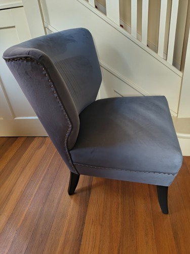 Grey velvet accent chair with - grey,