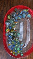 Selection of 47 Colourful Vintage Glass Marbles - 27 Small And 20 Large