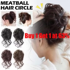 Curly Real as human Messy Bun