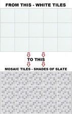 Mosaic Tile Stickers Transfers, 24 or 48 for 150mm x 150mm / 6 Inch Waterproof