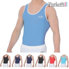 NEW BOYS MENS ZONE ACE GYMNASTICS LEOTARD GYM DANCE BLUE RED BLACK SIZE 26-44