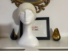 Retro Ski Headband Vintage Ear Warmer Colourful 80s 90s Hand Knit Cream