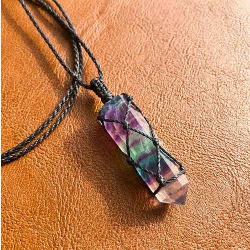 Rainbow fluorite crystal - rainbow,