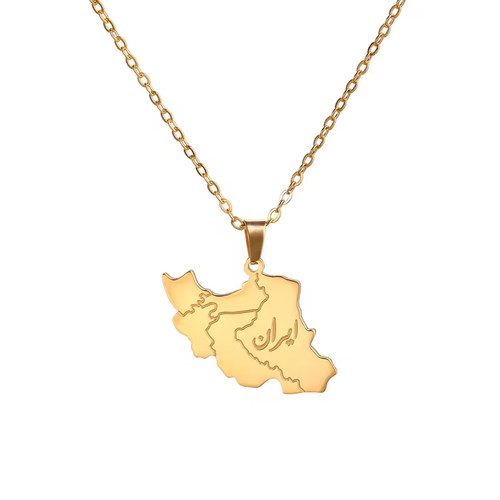 Heart iran map necklace - heart,