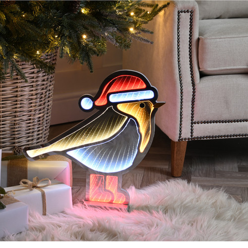 40cm light christmas robin - 40cm, up