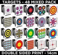 MIX 14cm Air Rifle Pistol Gun BB Airsoft Shooting Bullseye CARD Targets 48 Pack