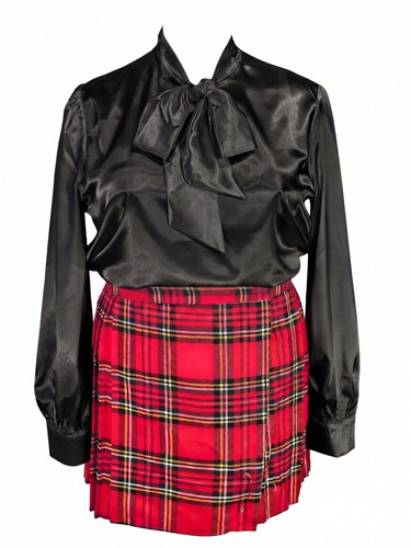 Black glossy satin long