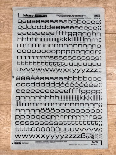 Letraset rub transfer - letraset,