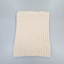 Brora Neck Warmer Beige 100% Cashmer Double Layer Cable Knit Snood Clover