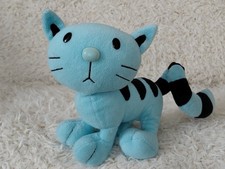 10" 1998 Pilchard bob the builder blue cat kitten soft toy plush label faded