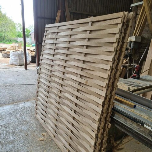 Solid oak woven fence panels - fence,