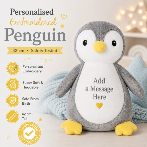 Personalised penguin teddy - personalised,
