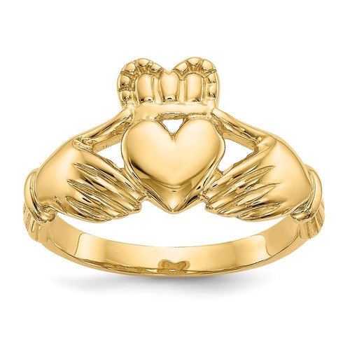 14k yellow gold men claddagh - 14k, men's