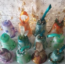 Hand decorated  tree decoration Christmas bell bauble  handmade in Bandalasta.