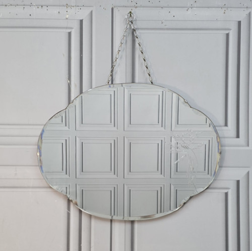 Vintage etched wall mirror art - vintage,
