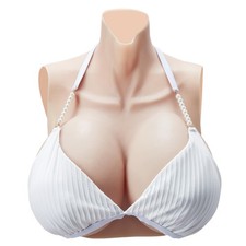 Uimoso Silicone Breastplate H-Cup High Neck Fake Breasts for Cosplay Drag Queen