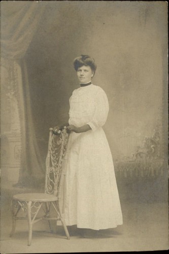 Rppc edwardian woman gibson - edwardian,