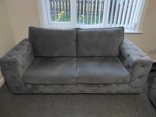 Grey velvet two - grey, seater