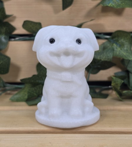White jade happy pug - happy, carving