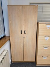 Used 2 Door Storage Tall Office Cupboard Lockable .  ? FAST UK DELIVERY ?