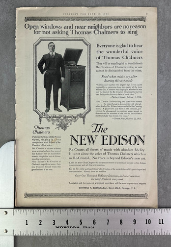 Thomas edison phonograph print - phonograph,