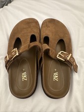 Zara Brown Clog Mules Size 42