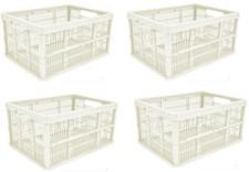 Folding Collapsible Plastic Storage Crates Boxes Stackable Basket 32L  Box New