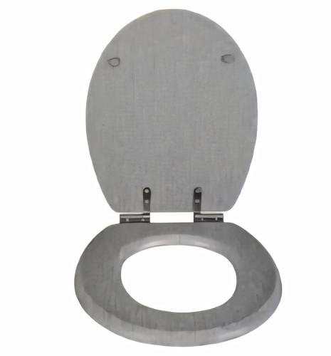 Grey oval plastic - toilet, seat