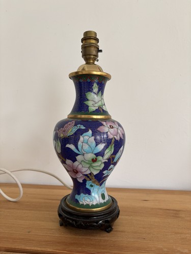 Oriental cloisonne lamp - oriental, gold