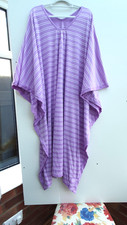 Carole Hochman Striped V Neck Kaftan lavender Size medium new QVC