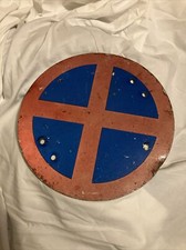 Reflective Vintage No stopping (Clearway) Round Road safety sign Red Cross Blue