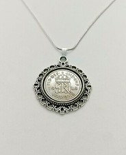 Sixpence Mounted on Pendant - 925 Sterling Silver Necklace Choose Year. Birthday