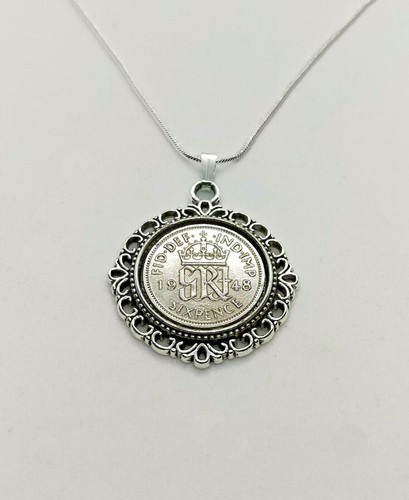 Sixpence mounted pendant - sixpence,