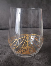 Courvoisier Cognac Brandy Glass Tumbler- Limited Edition Gold Louvre Design