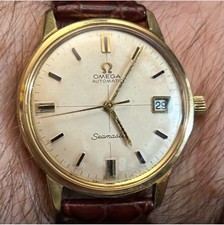 Vintage Gold Plated Omega Seamaster  Automatic Men’s Watch 34mm 1968 Cross Hairs