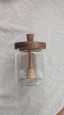 Glass honey pot set with - honey,