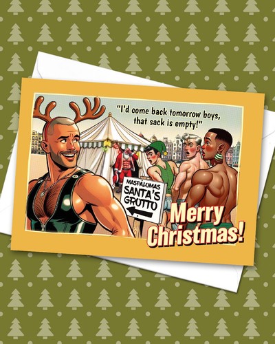 Funny gay christmas card gran - gay, card:
