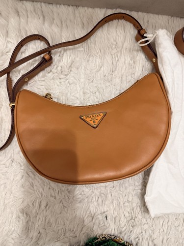 Prada orange leather shoulder - leather,