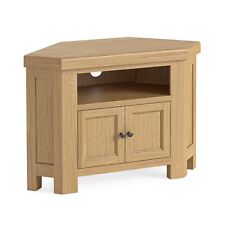 Chunky oak corner tv unit -