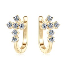 Cross dazzling moissanite hoop - cross,