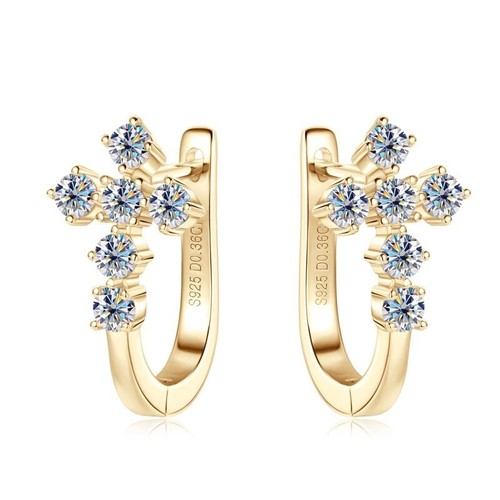 Cross dazzling moissanite - cross, hoop