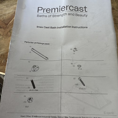 Cast iron bath fitting kit - cast,
