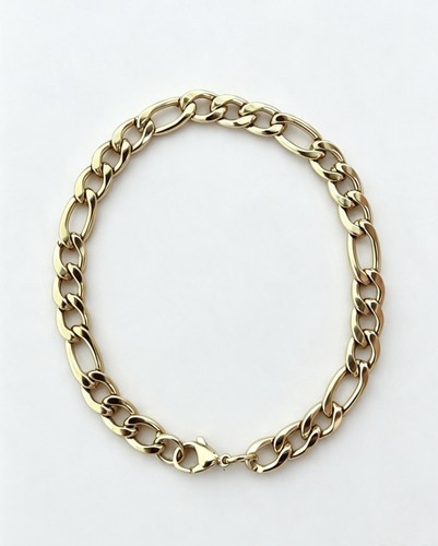 9ct gold filled figaro link - gold,