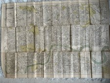 1916 London Post Office Directory Large Fold-Out Engraved Cloth Map Antique Rare